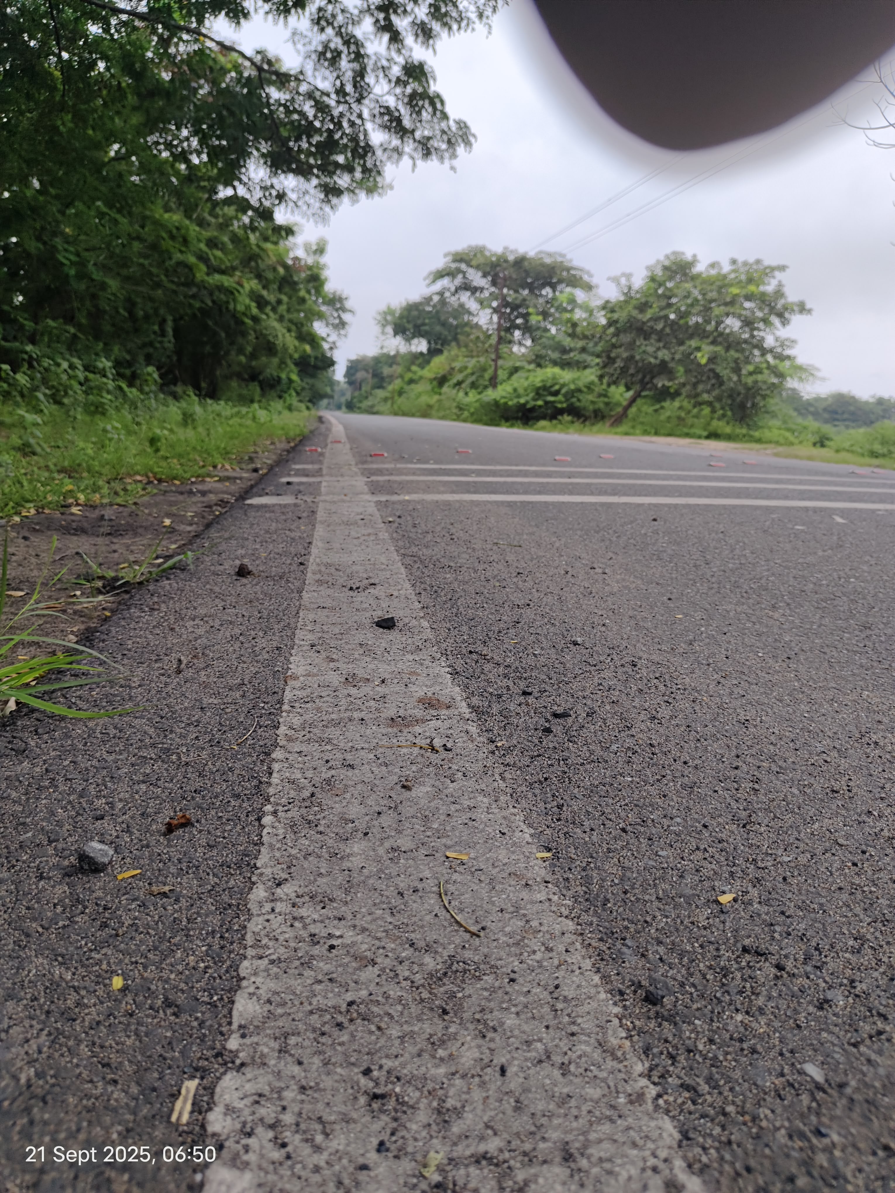 Picture of the lane marking on the road